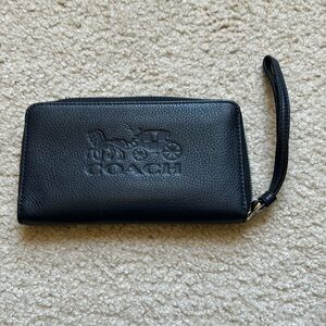 Coach navy blue wallet wristlet